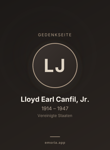 Gedenkportrait von Lloyd Earl Canfil, Jr.