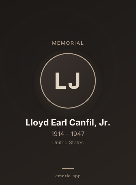 Memorial portrait of Lloyd Earl Canfil, Jr.