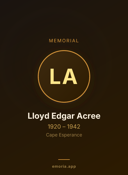 Memorial portrait of Lloyd Edgar Acree