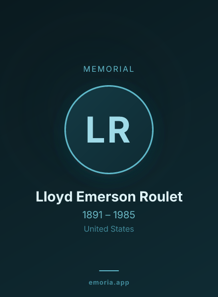 Memorial portrait of Lloyd Emerson Roulet