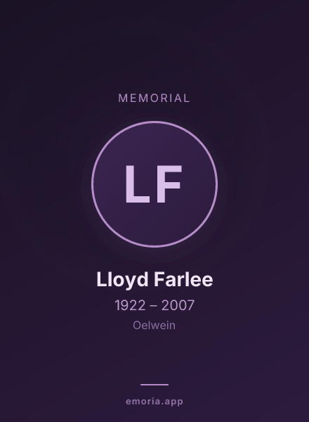 Memorial portrait of Lloyd Farlee