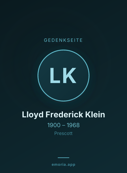 Gedenkportrait von Lloyd Frederick Klein