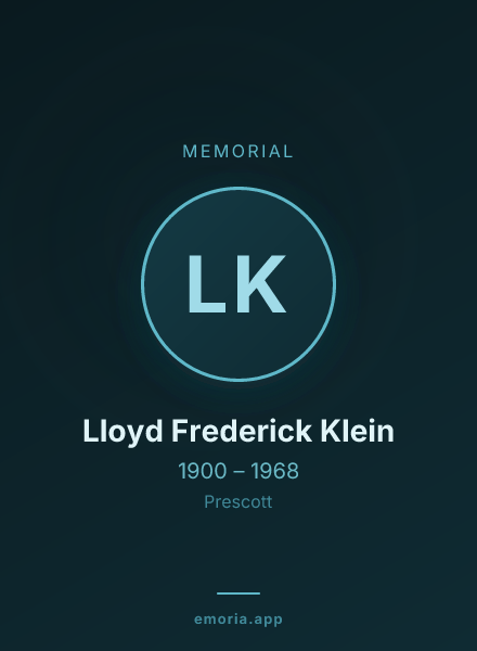 Memorial portrait of Lloyd Frederick Klein