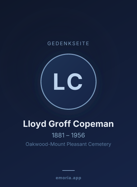 Gedenkportrait von Lloyd Groff Copeman