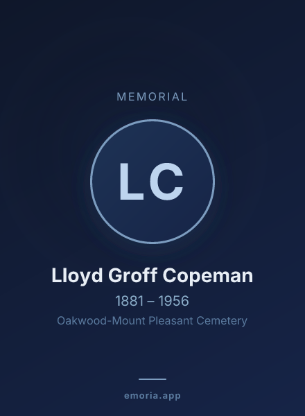 Memorial portrait of Lloyd Groff Copeman