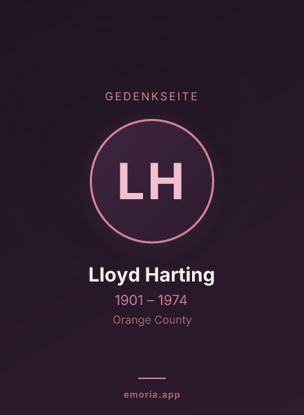 Gedenkportrait von Lloyd Harting