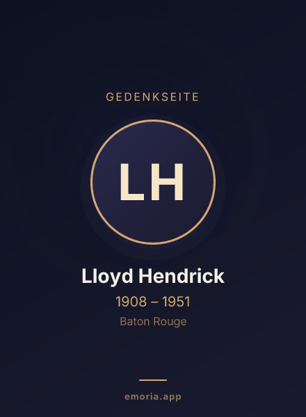 Gedenkportrait von Lloyd Hendrick