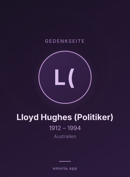 Gedenkportrait von Lloyd Hughes (Politiker)