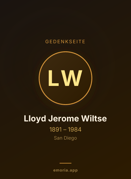 Gedenkportrait von Lloyd Jerome Wiltse
