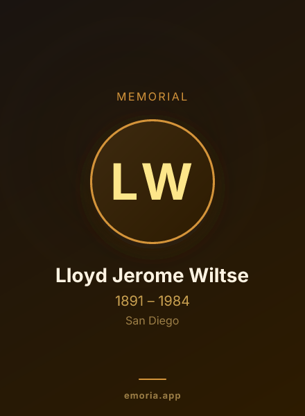 Memorial portrait of Lloyd Jerome Wiltse