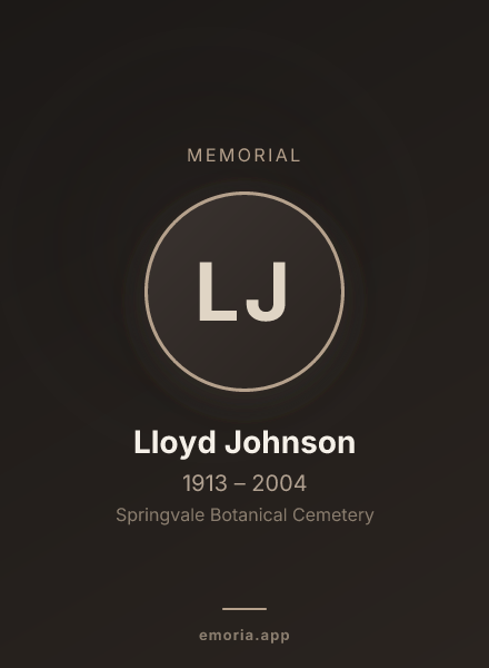 Memorial portrait of Lloyd Johnson