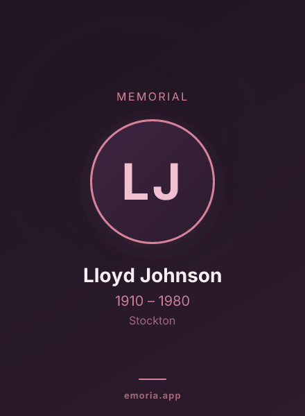 Memorial portrait of Lloyd Johnson
