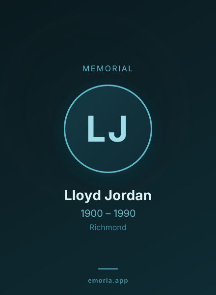 Memorial portrait of Lloyd Jordan