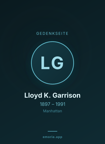 Gedenkportrait von Lloyd K. Garrison