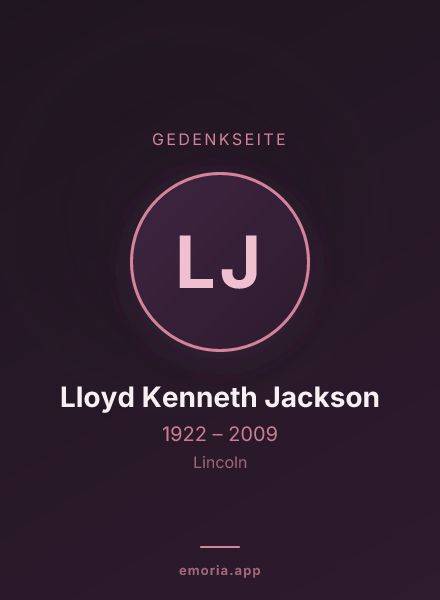 Gedenkportrait von Lloyd Kenneth Jackson