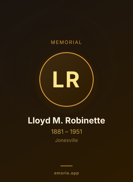Memorial portrait of Lloyd M. Robinette