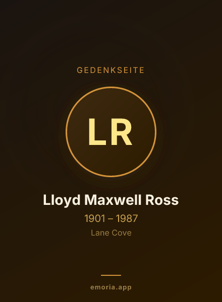 Gedenkportrait von Lloyd Maxwell Ross