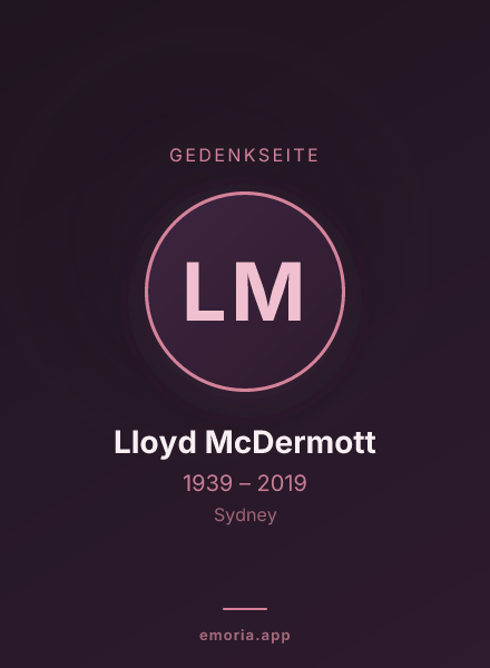 Gedenkportrait von Lloyd McDermott