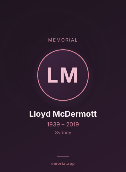 Memorial portrait of Lloyd McDermott