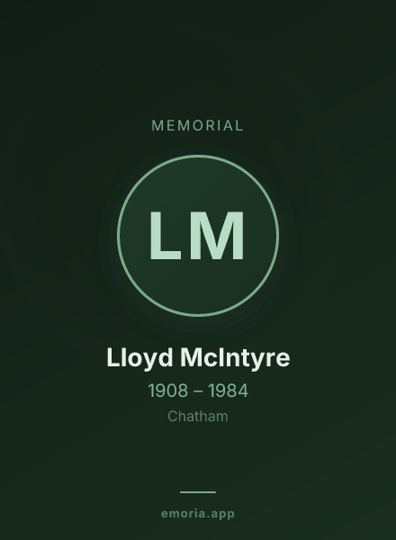 Memorial portrait of Lloyd McIntyre