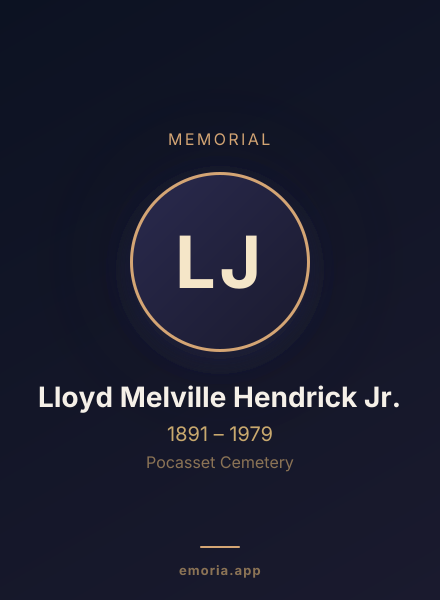 Memorial portrait of Lloyd Melville Hendrick Jr.