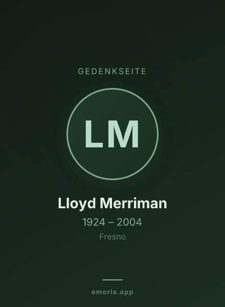 Gedenkportrait von Lloyd Merriman