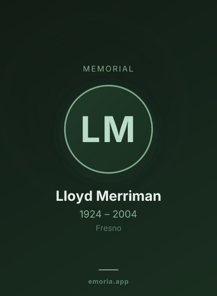 Memorial portrait of Lloyd Merriman