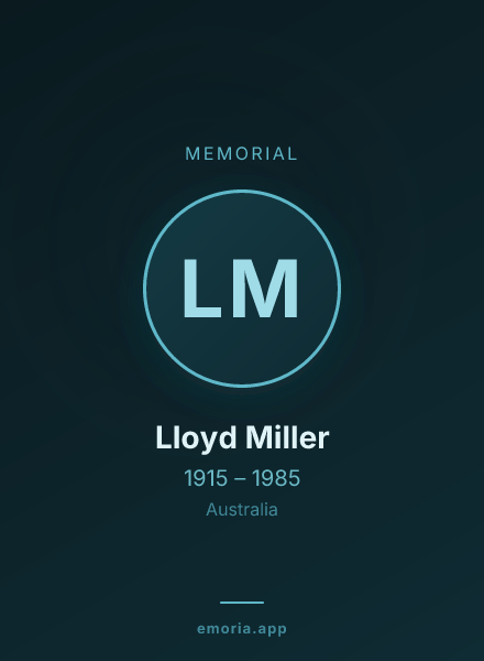 Memorial portrait of Lloyd Miller