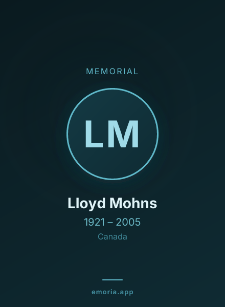 Memorial portrait of Lloyd Mohns
