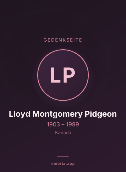 Gedenkportrait von Lloyd Montgomery Pidgeon