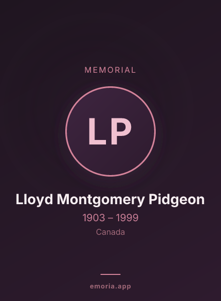 Memorial portrait of Lloyd Montgomery Pidgeon