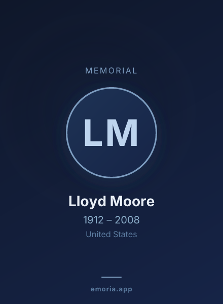 Memorial portrait of Lloyd Moore