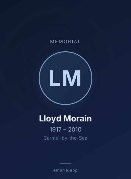 Memorial portrait of Lloyd Morain