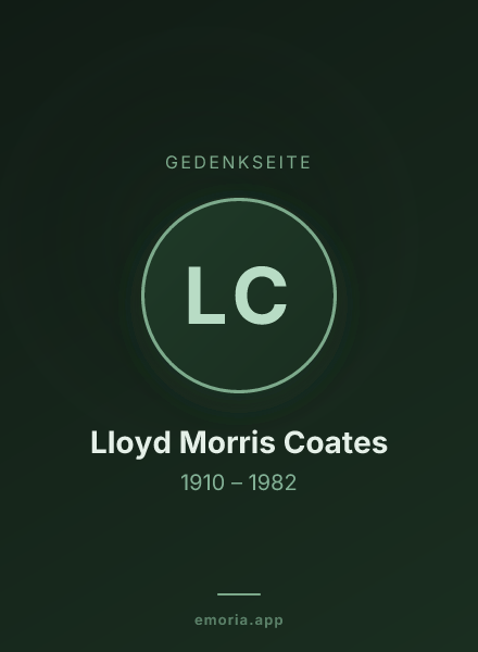Gedenkportrait von Lloyd Morris Coates