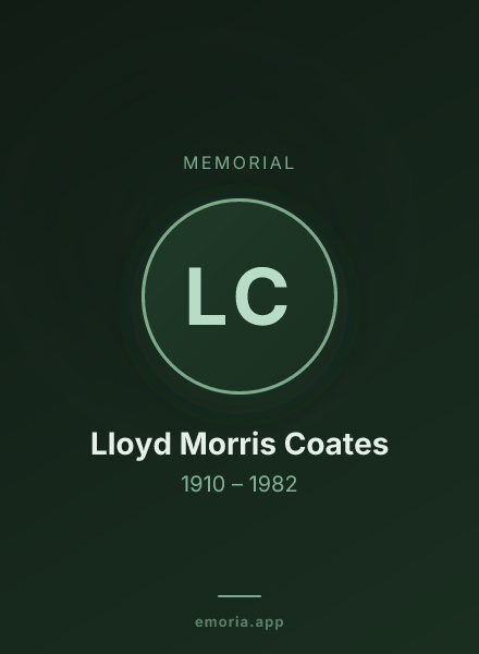 Memorial portrait of Lloyd Morris Coates