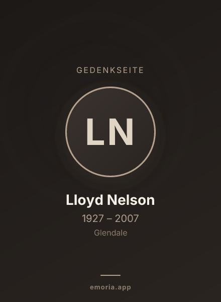 Gedenkportrait von Lloyd Nelson