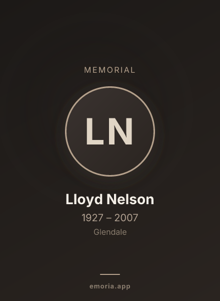 Memorial portrait of Lloyd Nelson