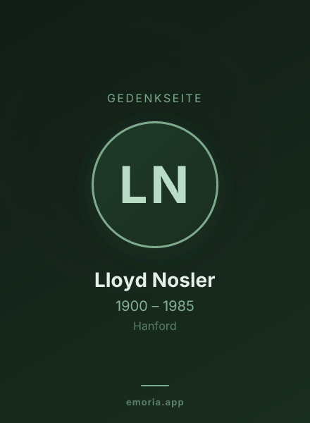 Gedenkportrait von Lloyd Nosler