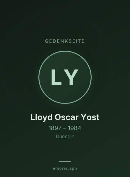 Gedenkportrait von Lloyd Oscar Yost