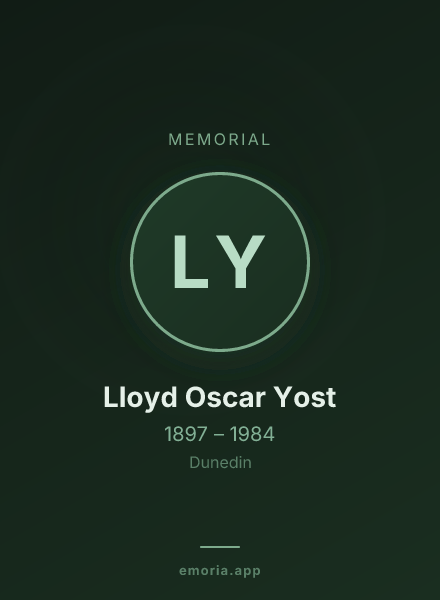 Memorial portrait of Lloyd Oscar Yost