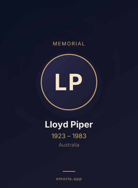 Memorial portrait of Lloyd Piper