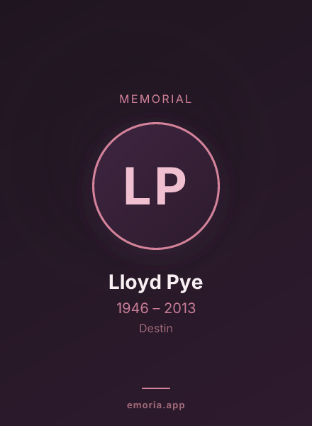Memorial portrait of Lloyd Pye