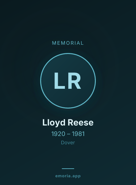 Memorial portrait of Lloyd Reese