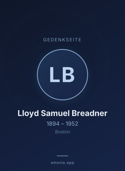 Gedenkportrait von Lloyd Samuel Breadner