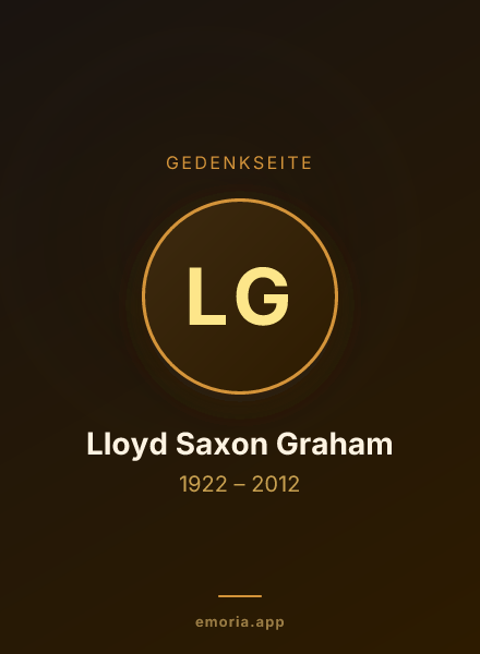 Gedenkportrait von Lloyd Saxon Graham