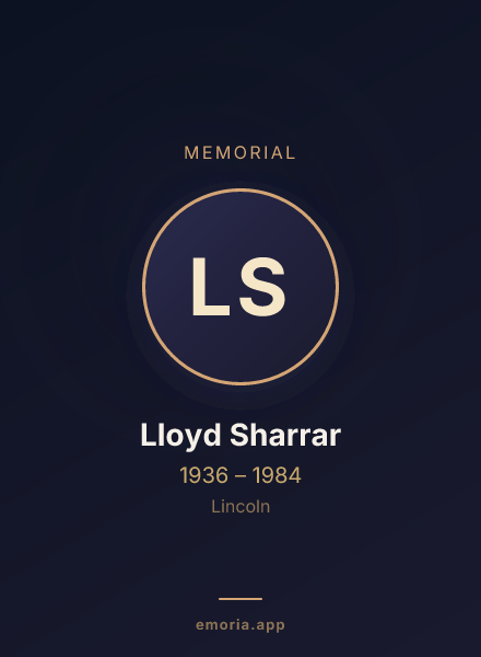 Memorial portrait of Lloyd Sharrar