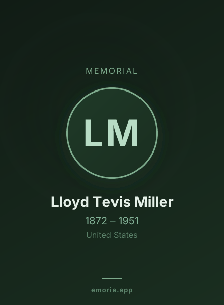 Memorial portrait of Lloyd Tevis Miller