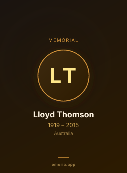 Memorial portrait of Lloyd Thomson
