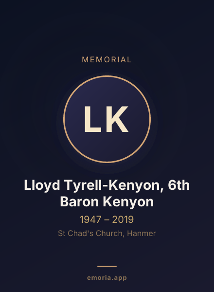 Memorial portrait of Lloyd Tyrell-Kenyon, 6th Baron Kenyon