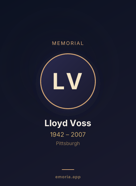 Memorial portrait of Lloyd Voss